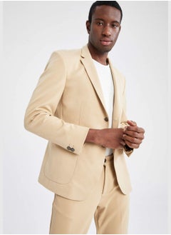 Buy Slim Fit Basic Blazer Jacket in Saudi Arabia