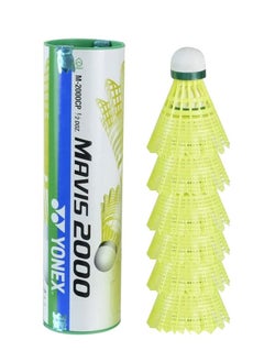 Buy Yonex Mavis 2000 Green Cap Slow Badminton Shuttlecock Nylon Shuttlecock Made in Japan 6 Pack Yellow in UAE