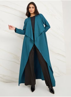 Buy Waterfall Collar Open Front Abaya in Saudi Arabia