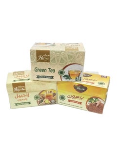 Buy Ginger and lemon 25 packets + anise 25 packets + green tea 25 packets in Egypt