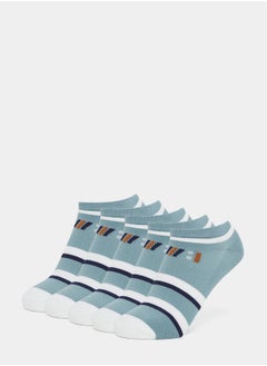 Buy Pack of 5 - Contrast Striped Ankle Length Socks in Saudi Arabia