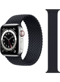 Buy Replacement Woven Single Loop Strap For Apple Watch Series 7 / 6 / SE / 5 / 4 / 3 / 2 / 1  -  38 - 40 mm - Black in UAE