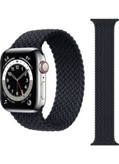 Buy Replacement Woven Single Loop Strap For Apple Watch Series 7 / 6 / SE / 5 / 4 / 3 / 2 / 1  -  38 - 40 mm - Black in UAE