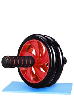 Buy AB Wheel Roller for Total Body Exerciser With Knee Mat - Red in Egypt