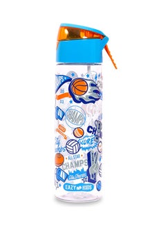Buy Tritan Water Bottle with Spray Soccer-Blue 750ml in UAE