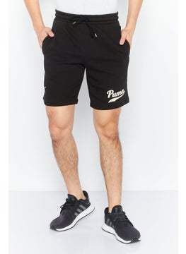 Buy Men Sportswear Fit Brand Logo Basic Short, Black in UAE