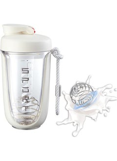 Buy Protein Shaker Bottle 20 oz Protein Shaker Cup Shaker Bottle for Protein Mixes Leakproof Shaker BPA Free Protein Shaker with Blender Ball for Gym Fitness (White) in Saudi Arabia