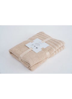 Buy Essential 2 Pieces Bath Towel Set 70x130cm - Beige in UAE