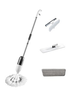 Buy 3 in 1 spray cleaning kit, mopping, window wipe and spatula, with 2 different types of mopping cloth heads, dry and wet use, window scraper with hardwood laminate wood marble tiles, window cleaning in Saudi Arabia