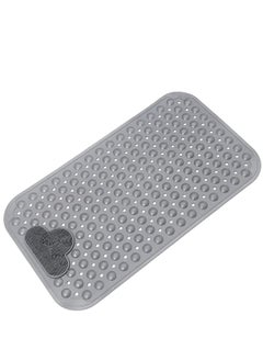 Buy Shower Mat, Non-Slip Bath Mat with Suction Cups and Drain Holes, Foot Scrubber Mat for Bathroom, Feet Massage, 40cmx70cm (Grey) in Saudi Arabia