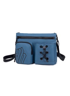 Buy Premium Shoulder Sling Bag Water Resistant Polyester Unisex Cross Body Bag for Travel Business School College K00535 Blue in UAE