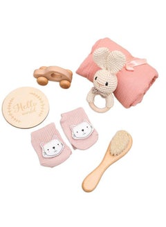 اشتري Baby Gift Set for Newborn, Baby Shower Gifts for Boys & Girls - 6 PCS Newborn Baby Essentials Baby Bath Set with Baby Blanket Baby Rattle - New Born Baby Girls Gift & Baby Boy Gifts في السعودية