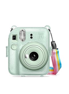 Buy Transparent Hard Camera Case for Fujifilm Instax Mini 12 Instant Camera Cover with Adjustable Strap  - Green in UAE