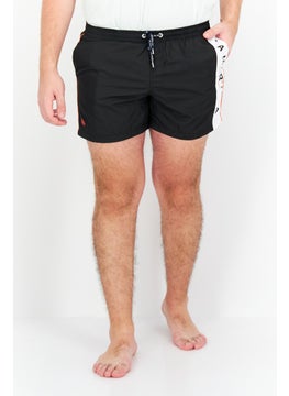 اشتري Men Brand Logo  Board Shorts Swimwear, Black Combo في الامارات