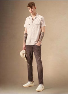 اشتري Relaxed Fit 100% Cotton Beige Casual Shirt Cuban Collar في الامارات