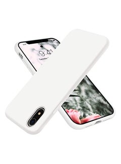 Buy Compatible with iPhone XR Case, Liquid Silicone Case, Full Body Protective Cover, Shockproof, Slim Phone Case, Anti-Scratch Soft Microfiber Lining - White in Egypt