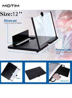 Buy 12'' 3D Phone Screen Magnifier HD Magnifier Projector Screen Enlarger for Videos Movies Games Foldable Phone Stand with Screen Amplifier Supports All Smartphones within 7 Inch in Saudi Arabia