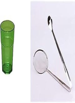 اشتري Omada Acrylic Cup 400ml - Green + 2 in 1 Food Forceps with Colander في مصر