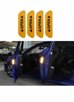 اشتري Car Decals, Car Door Open Prompt Anti-Collision Reflective Stickers, Tape Conspicuity Safety Caution Warning Sticker, for Car Truck Trailer, Universal-Yellow في السعودية