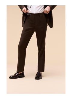 Buy Slim Fit Brown Texture Suit Trousers in UAE