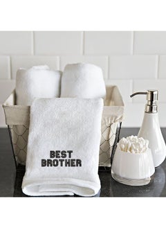 Buy Embroidered For You (White) Luxury (Best Brother) Personalized Hand Towel (50 x 80 Cm-Set of 1) 100% Cotton, Highly Absorbent and Quick dry Bath Linen-600 Gsm in UAE