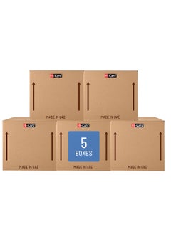 Buy 5-Ply Corrugated Cardboard Boxes for Moving, Packing, Shipping & Storage - 47x33x33 cm Carton Box Pack of 5 Pcs in UAE