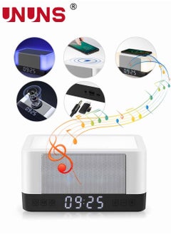 Buy Digital Alarm Clock,4 In 1 Wireless Charging Alarm Clock With Bluetooth Speaker And LED Lamp,LED Clock For Bedroom in UAE