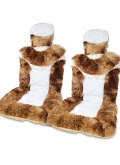 Buy Seat Protection More Comfortable Brown & White 2 Piece Set 2 Piece Set Car Seat Cushion Universal Size Light Weight in Saudi Arabia