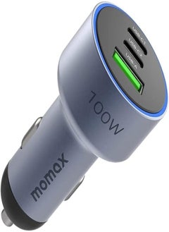 اشتري Momax MoVe 100W triple-port car charger, support PD 100W (Space grey) في مصر