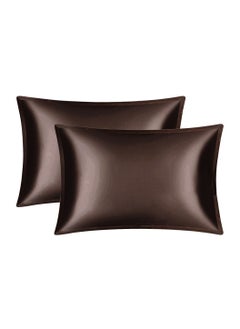 اشتري Natural Mulberry and Ice Silk Pillowcase Standard Size Pillow Case Breathable Smooth Cooling Pillow Covers Set of 2 في السعودية