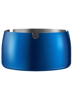 Buy Ashtray for Cigarettes, Stainless Steel Windproof Ash Tray for Indoor Outdoor Patio Home Office Hotel (Blue, Large) in UAE