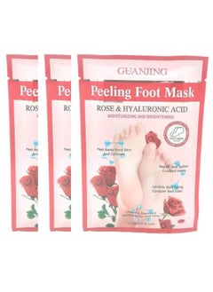 Buy 3 Pieces Foot Exfoliating Mask With Rose Acid And Hyaluronic 40g in Saudi Arabia