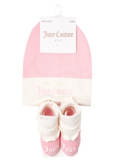 Buy Juicy Couture Hat and Bootie Baby Gift Set Rose Quartz in Saudi Arabia