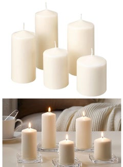 Buy Set of 5 unscented candles of different sizes in Saudi Arabia