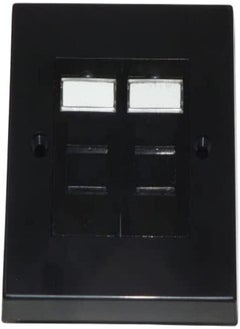 Buy BLACK Cat6 RJ45 Face Plate Ethernet Network wall socket (Dual Port) in UAE