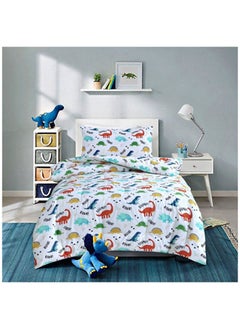 Buy Dino-Roar 2-Piece Comforter Set Blue 135X220cm in UAE