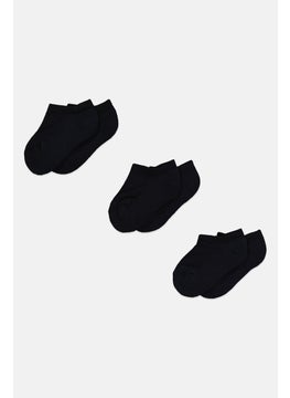 اشتري Kids Boy 3 Pairs Solid Low Cut Socks, Black في الامارات