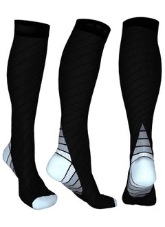 اشتري Compression Socks Men & Women (20-30 mmHg) Best Graduated athletic Fit Running, Nurses, Shin Splints, Flight Travel & Maternity Pregnancy - Boost Stamina, Circulation Recovery(1 Pair) في السعودية