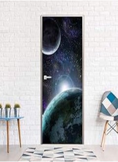 اشتري 3D Wallpaper Sticker Space Design Door Sticker Self adhesive Wall Stickers Home decoration Gifts Bedroom Wallpapers في مصر