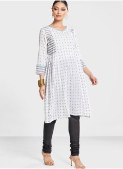 Buy V-Neck Printed Kurti in Saudi Arabia