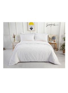 Buy Embroidered  6Pcs Bedding Set Solid Color Luxury Bedding Duvet Cover Set King Size Bed Set in UAE