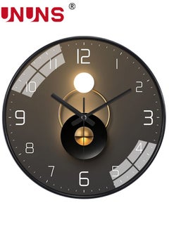 اشتري 12 Inch Wall Clock, Silent Non-Ticking Wall Clock Glass Round Clocks Modern Quartz Clock, Modern Decorative Wall Clocks for Home Living Room Bedroom Kitchen في الامارات