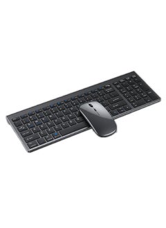 اشتري Full size Rechargeable 2.4G Wireless & Bluetooth Keyboard Mouse set for PC Laptop Desktop iMac iPad iPhone في الامارات