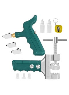 اشتري Glass Cutter Tool Ceramic Tile Opener 2 in 1 Hand Grip T-Type Floor Tile Breaking Divider Knife Kit with 2 Bonus Blades and Tape Measure Manual Push Cutting Tool for Tile Glass Mirror في السعودية