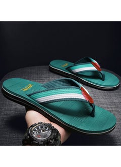 Buy Men's Summer New Anti-skid Flip-flops Casual Beach Shoes Green in Saudi Arabia