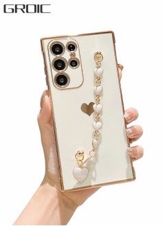 Buy Phone Case For Samsung Galaxy S22 Ultra 6.8 Inch, Love Wrist Bracelet Cute Girl Phone Case Soft Cushioning Silicone Shockproof Band Phone Case For Galaxy S22 Ultra 6.8 Inch White in Saudi Arabia