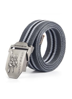 Buy NAVY SEAL Canvas Military Belt for MenGray stripe Gray stripe in UAE