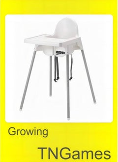 Buy Adjustable High Chair With Dining Tray And Safety Seat Belt For Children in UAE