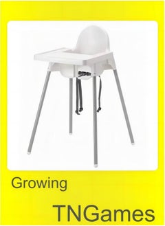 Buy Adjustable High Chair With Dining Tray And Safety Seat Belt For Children in UAE