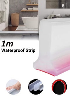 39 Inch Silicone Shower Water Dam – Threshold Barrier For Bathroom, Kitchen, Countertop Edge